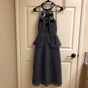 Self-Portrait Ash Purple Mid-long Backless Dress